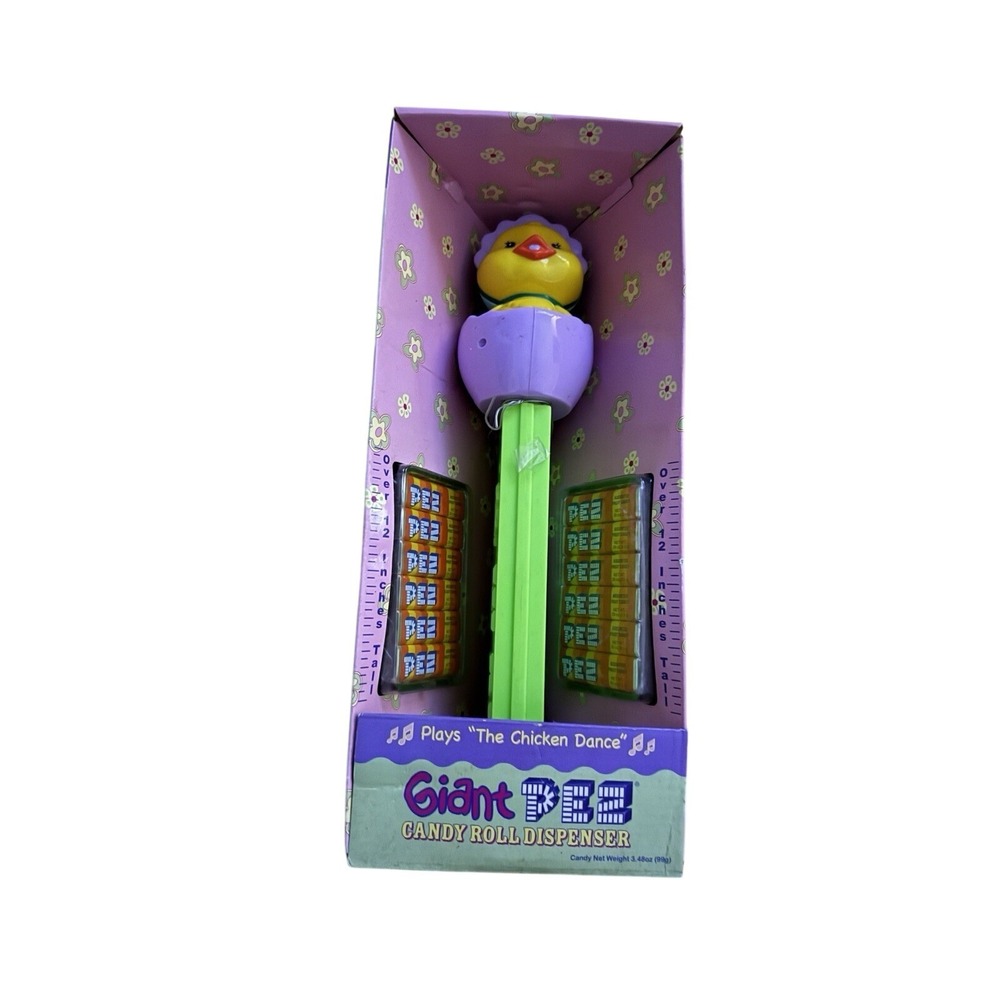 Giant Musical Easter Chick Pez Dispenser Plays Chicken Dance Song New 12 Inch